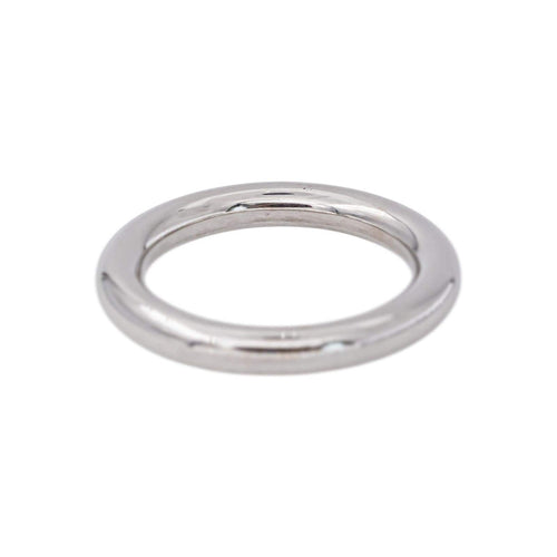 49 Ginette NY - Bague alliance Be My White Domed Band en or blanc 58 Facettes 5753221CN