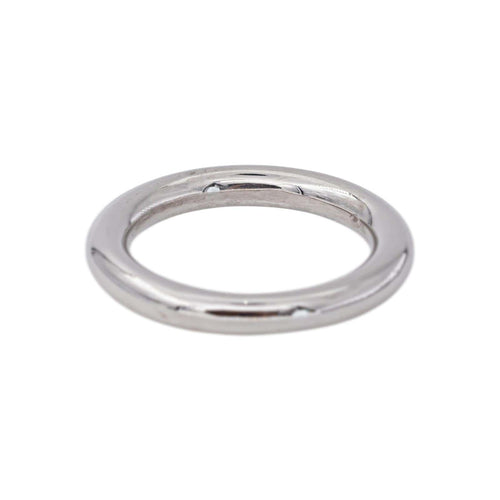 49 Ginette NY - Bague alliance Be My White Domed Band en or blanc 58 Facettes 5753221CN