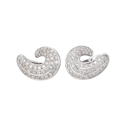 Boucles d'oreilles en or blanc et diamants 58 Facettes 5137752CN