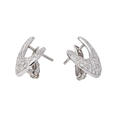 Boucles d'oreilles en or blanc et diamants 58 Facettes 5137752CN