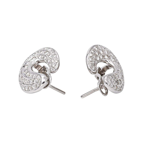 Boucles d'oreilles en or blanc et diamants 58 Facettes 5137752CN