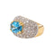 56 Bague dôme en or jaune et blanc, topaze bleue et diamants 58 Facettes 4913203CN