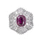 48 Bague Pompadour en platine, rubis et diamants 58 Facettes 5768566CN