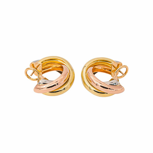 Cartier Trinity - Boucles d'oreilles créoles en ors jaune, rose et blanc 58 Facettes 5786995CN