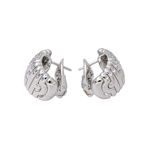 Bulgari Parentesi - Boucles d'oreilles en or blanc et diamants 58 Facettes 5779384CN