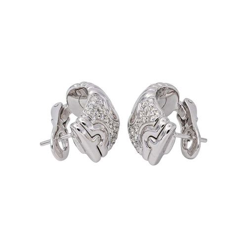 Bulgari Parentesi - Boucles d'oreilles en or blanc et diamants 58 Facettes 5779384CN