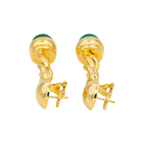 Boucles d'oreilles pendantes en or jaune et malachites 58 Facettes 5202326CN