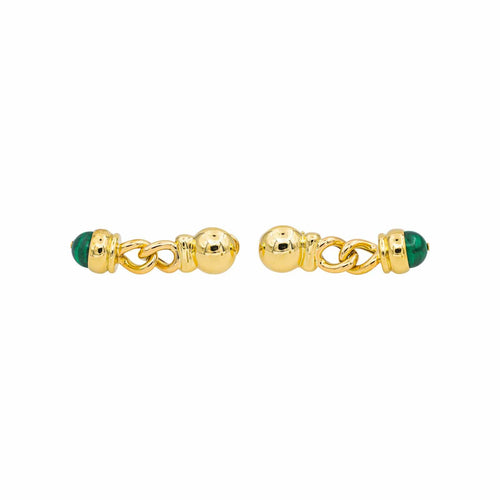 Boucles d'oreilles pendantes en or jaune et malachites 58 Facettes 5202326CN