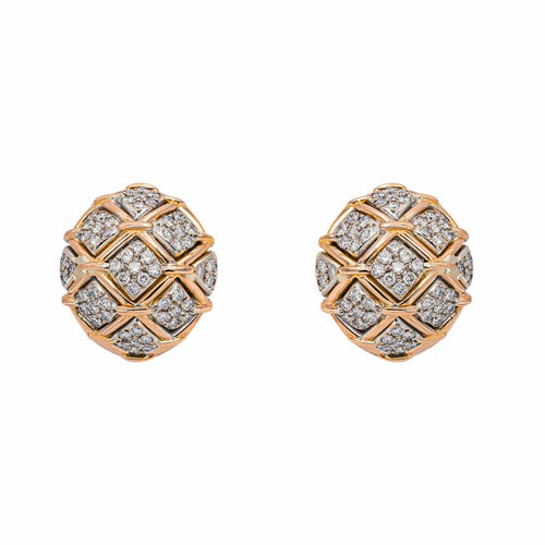 Boucles d'oreilles en or rose et blanc et diamants 58 Facettes 5348119CN