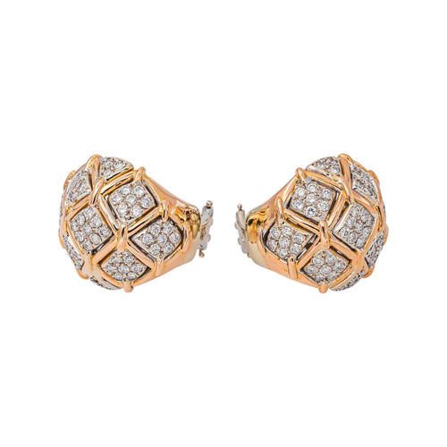 Boucles d'oreilles en or rose et blanc et diamants 58 Facettes 5348119CN