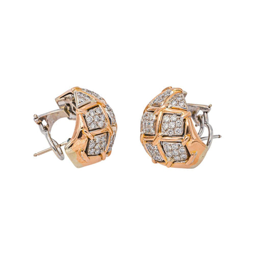 Boucles d'oreilles en or rose et blanc et diamants 58 Facettes 5348119CN