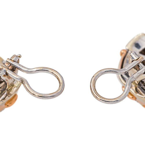 Boucles d'oreilles en or rose et blanc et diamants 58 Facettes 5348119CN