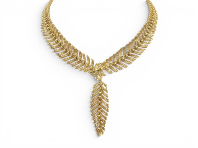 Boucheron Plume de Paon - Collier en or jaune et diamants 58 Facettes 275835