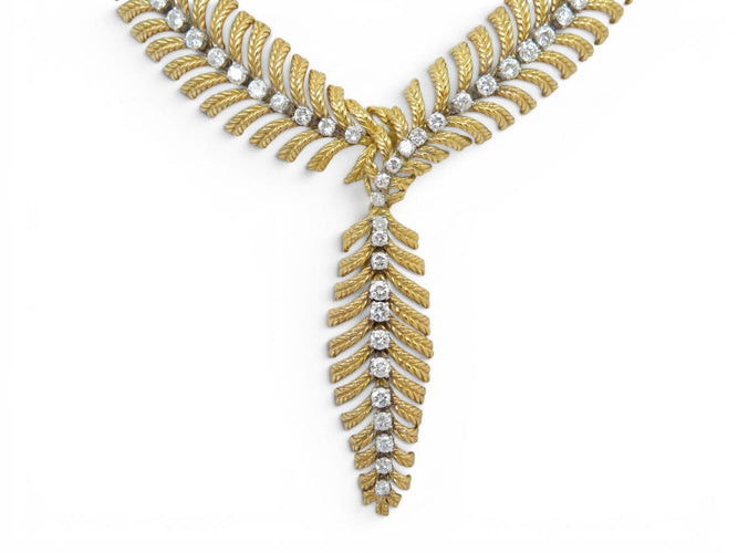 Boucheron Plume de Paon - Collier en or jaune et diamants 58 Facettes 275835
