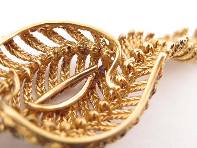 Boucheron Plume de Paon - Bracelet en or jaune et diamants 58 Facettes 275834