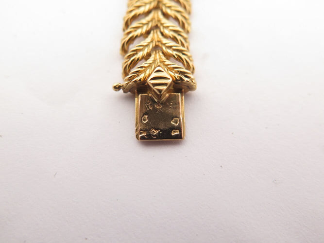 Boucheron Plume de Paon - Bracelet en or jaune et diamants 58 Facettes 275834