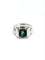 51.5 Art déco - Bague en or blanc et tourmaline verte 58 Facettes 1792426