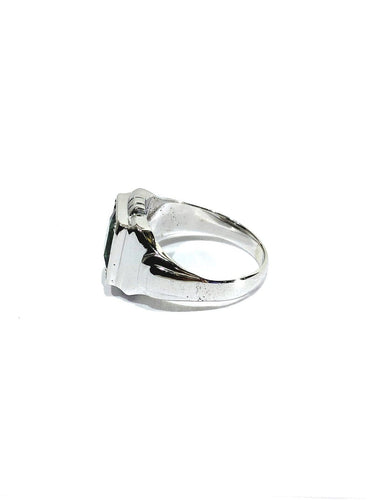 51.5 Art déco - Bague en or blanc et tourmaline verte 58 Facettes 1792426