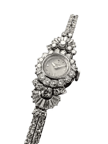Hamilton - Montre bracelet en or blanc et diamants 58 Facettes Ref 4957