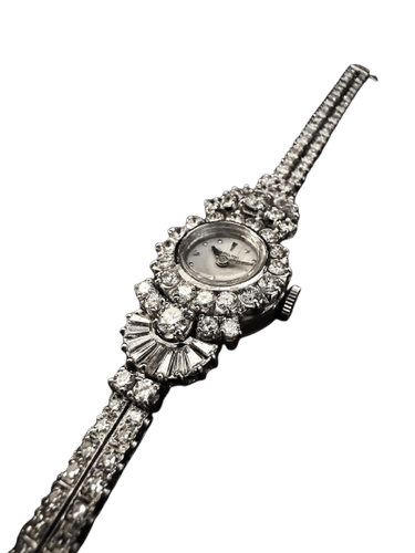 Hamilton - Montre bracelet en or blanc et diamants 58 Facettes Ref 4957