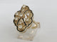 50 Bague cocktail vintage en or jaune 14 ct et diamants 58 Facettes ring