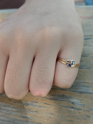 Bague 51 Bague en or champagne 18 carats et saphirs 58 Facettes 1792519