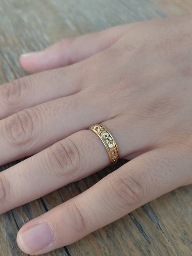 52 Art Nouveau - Bague en or jaune 18 carats 58 Facettes 1792542