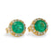 Boucles d'oreilles en or jaune 14 ct, émeraudes et diamants 58 Facettes E0031