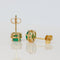 Boucles d'oreilles en or jaune 14 ct, émeraudes et diamants 58 Facettes E0031