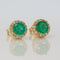 Boucles d'oreilles en or jaune 14 ct, émeraudes et diamants 58 Facettes E0031