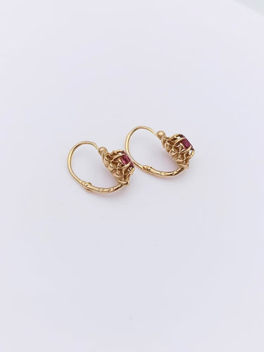 Dormeuses anciennes - Boucles d'oreilles en or 18K et grenats 58 Facettes Debal/20/0