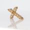 Pendentif croix en or jaune et saphirs naturels 58 Facettes P005