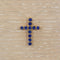 Pendentif croix en or jaune et saphirs naturels 58 Facettes P005