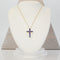 Pendentif croix en or jaune et saphirs naturels 58 Facettes P005