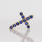 Pendentif croix en or jaune et saphirs naturels 58 Facettes P005