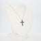 Pendentif croix en or jaune et saphirs naturels 58 Facettes P005