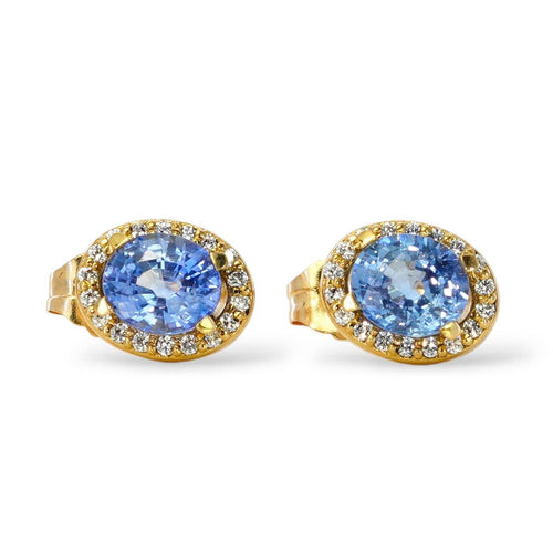 Boucles d'oreilles Boucles d'oreilles en or jaune 18 kt, saphirs et diamants 58 Facettes E0032
