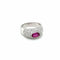 Bague 55 Bague pavée en or blanc 18k avec rubis et diamants 58 Facettes