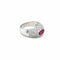 Bague 55 Bague pavée en or blanc 18k avec rubis et diamants 58 Facettes