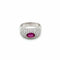 Bague 55 Bague pavée en or blanc 18k avec rubis et diamants 58 Facettes