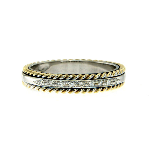 Bague 51 Bague motif corde en or 18k et diamants 58 Facettes