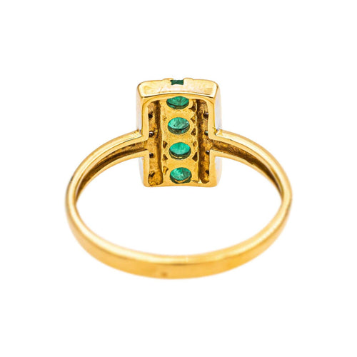 55 Bague en or jaune et blanc, émeraudes et diamants 58 Facettes 5375681CN