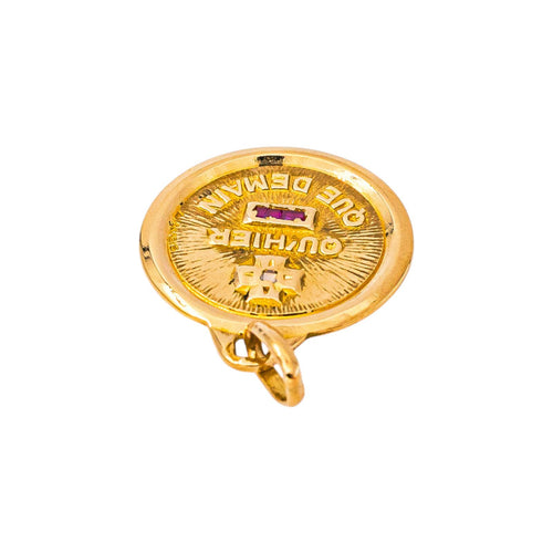 Augis Médaille d'amour - Pendentif en or jaune, rubis synthétiques et diamant 58 Facettes 5713473CN