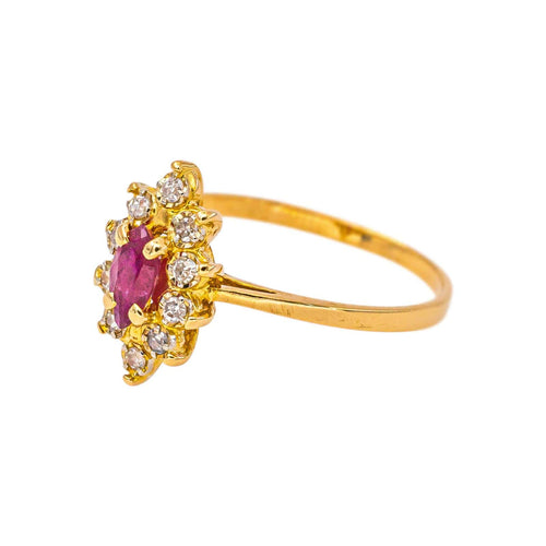 51 Bague marquise en or jaune, rubis et diamants 58 Facettes 5714239CN