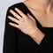 Bague 53 Bague anneau empilable en or jaune 14k, émail blanc et diamants 58 Facettes G13157
