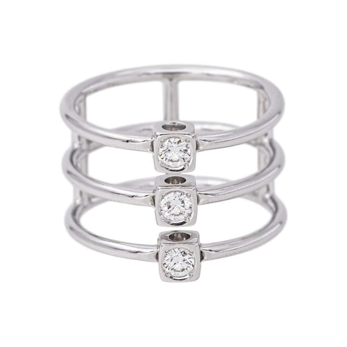 51 Dinh Van - Bague Les 3 Cubes en or blanc et diamants 58 Facettes 5755727CN