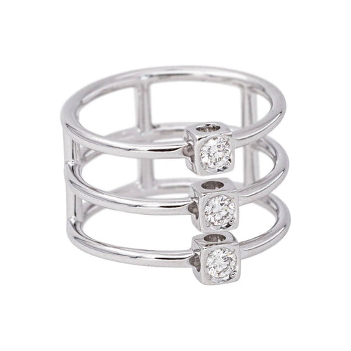 51 Dinh Van - Bague Les 3 Cubes en or blanc et diamants 58 Facettes 5755727CN