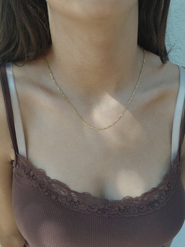 Chaîne Figaro en or rose 18 carats 58 Facettes 1792978