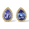 Boucles d'oreilles en or jaune 18 ct, tanzanites GFCO et diamants 58 Facettes E0033