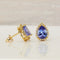 Boucles d'oreilles en or jaune 18 ct, tanzanites GFCO et diamants 58 Facettes E0033
